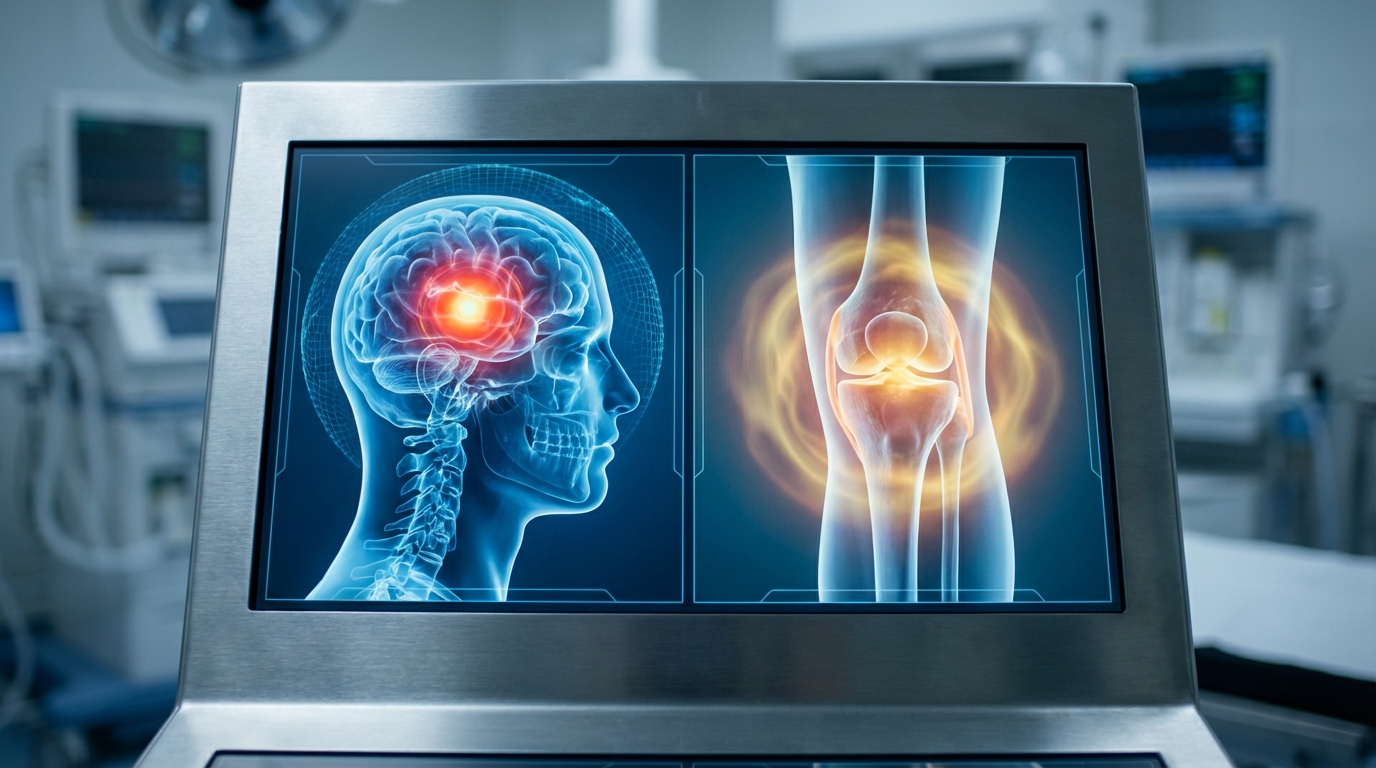 Visualizing the difference between acute headache pain and chronic joint inflammation