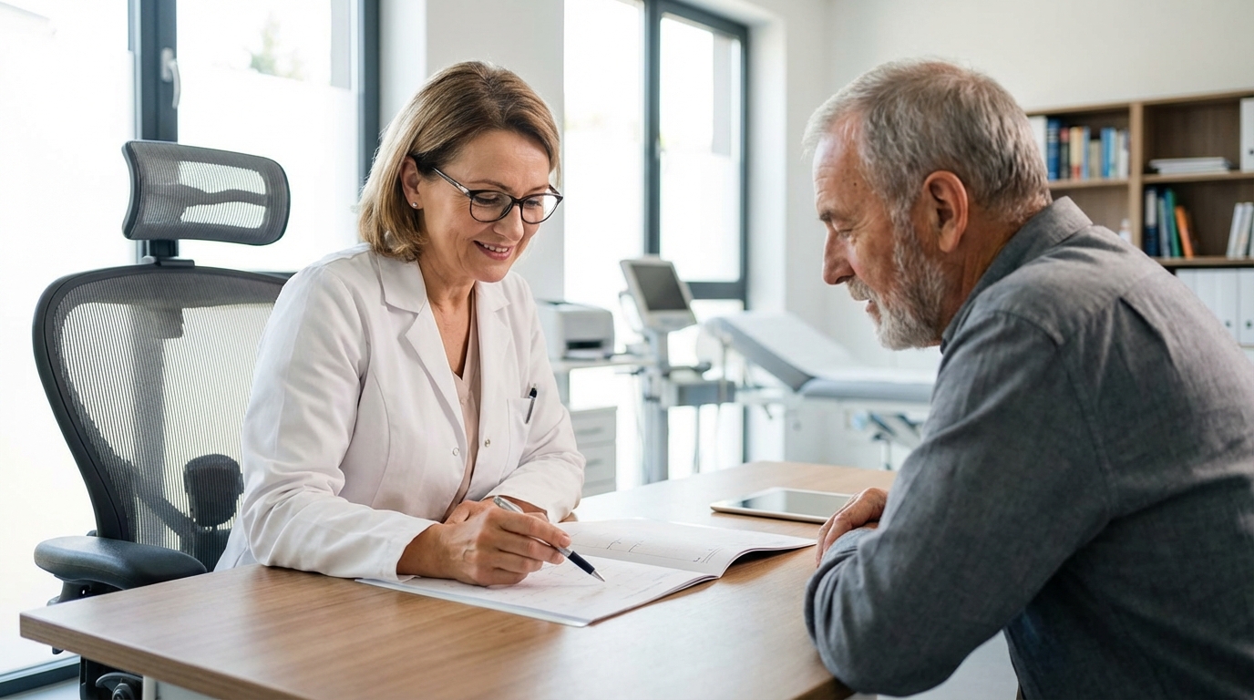 Doctor discussing celecoxib and meloxicam prescription NSAIDs with a patient