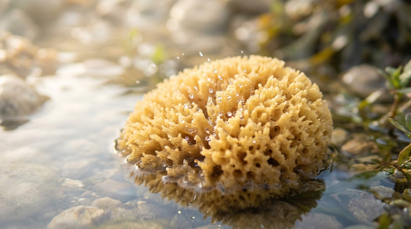 A natural sponge absorbing water, symbolizing how NSAID edema and water retention cause weight fluctuations.