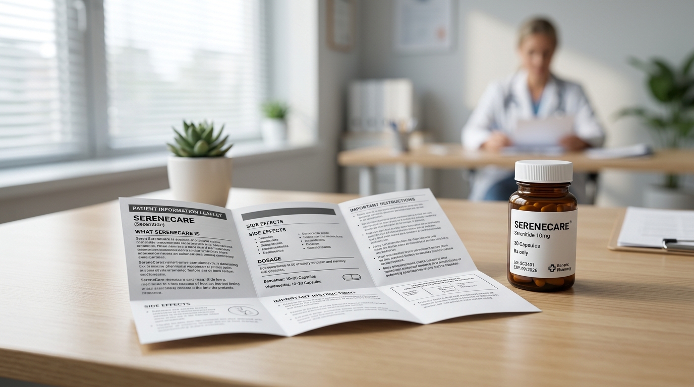 Close up of a patient reading a prescription guide to understand is meloxicam a narcotic or addictive.