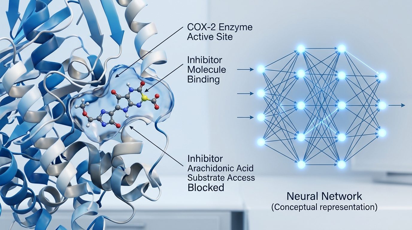 Scientific visualization showing the pharmacological difference between NSAIDs and opioids, addressing if mobic is a controlled substance.