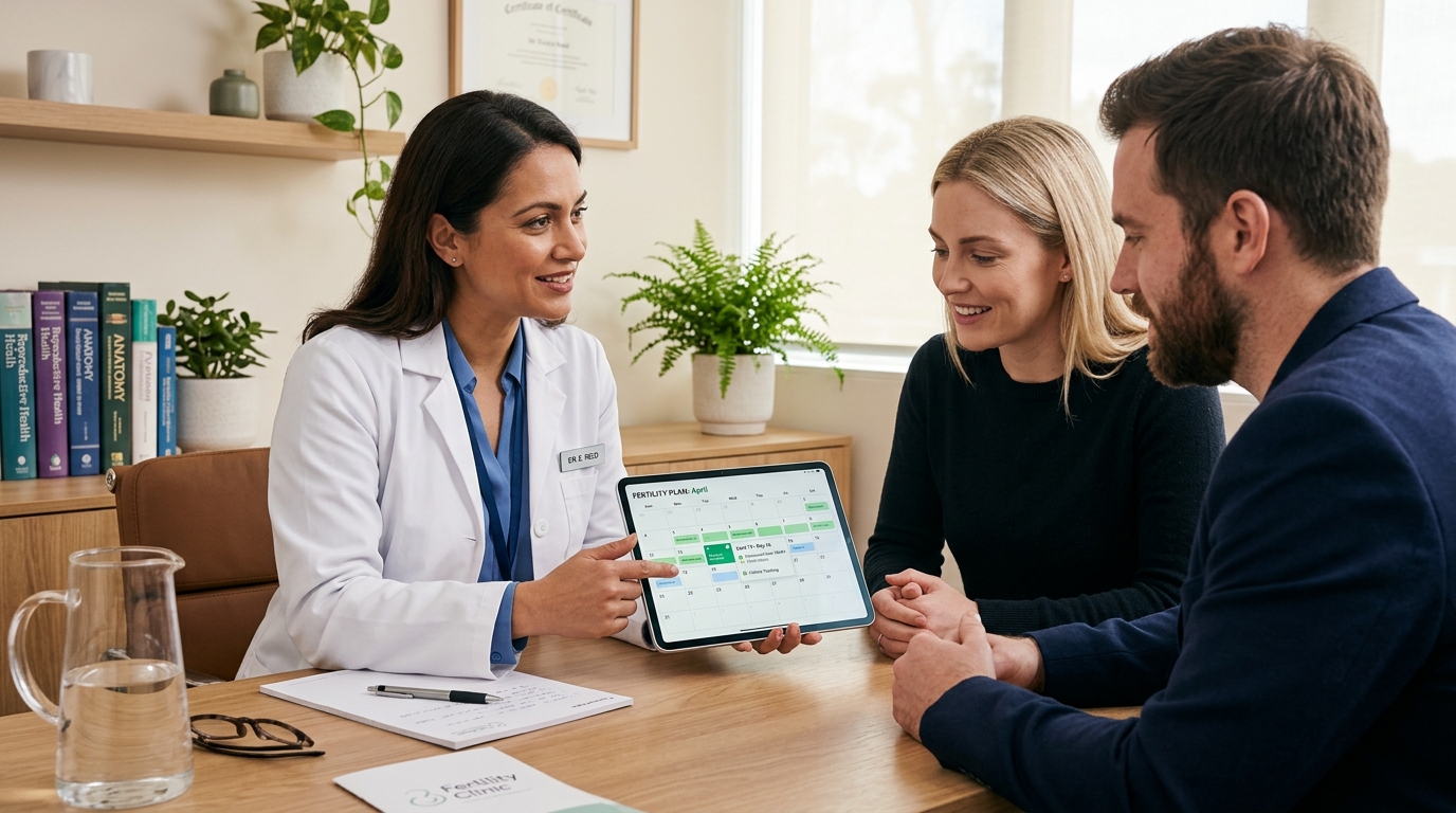 A clinical consultation regarding Mobic and pregnancy, focusing on fertility awareness and fetal safety.